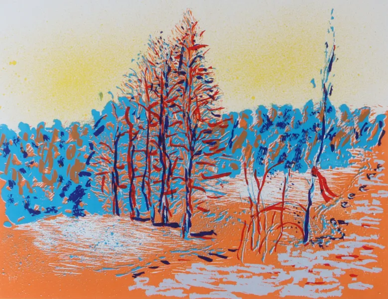 Frans Widerberg, landskap. Litografi.