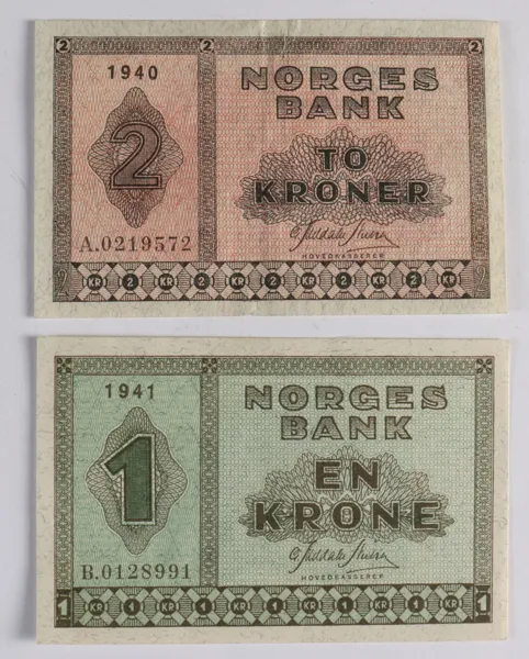 1-kr. 1941 og 2-kr. 1940. Norge