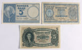 3 stk. 5-kr. Norge
