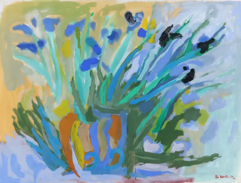 Thore Heramb, blomster. Gouache.