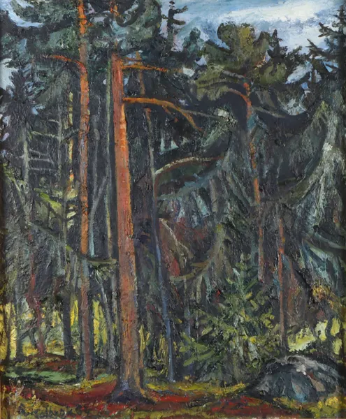 Reidar Kolbrekk, skog. Maleri.