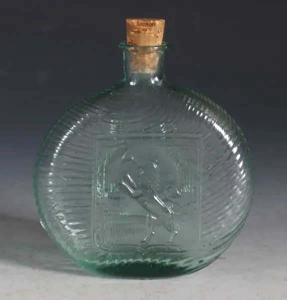 Løveflaske i grønt glass, 1800 t.