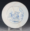 Platte dek. i blått, Delft 1640-60.