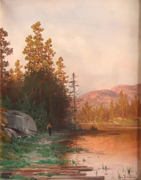Philip Barlag, Kvinne i landskap. Maleri