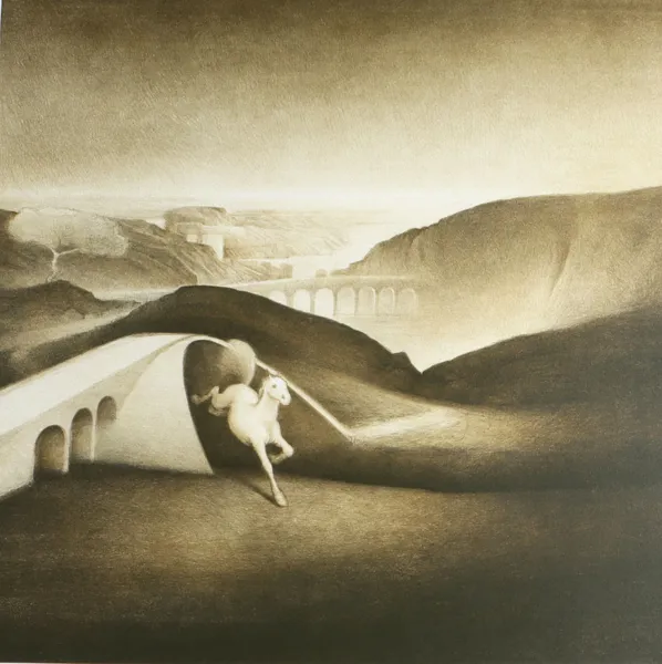 Vebjørn Sand, Leonardobroen. Litografi.