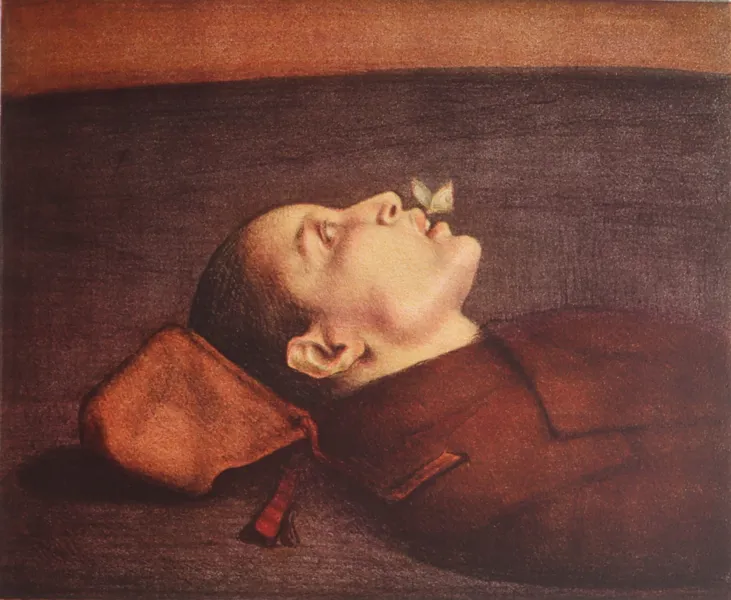 Odd Nerdrum, Pike med sommerfugl. Lito