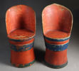 Et par utskårede kubbestoler, 1873.