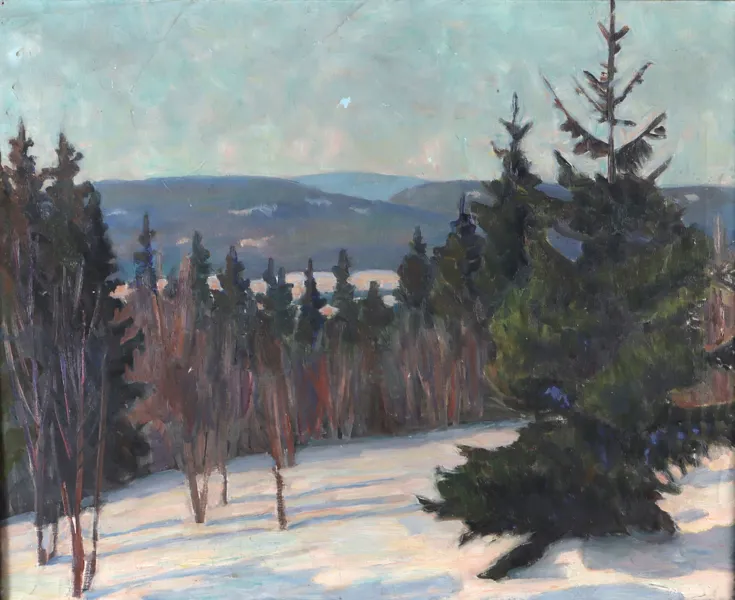 Lars Eriksen, vinter. Maleri.