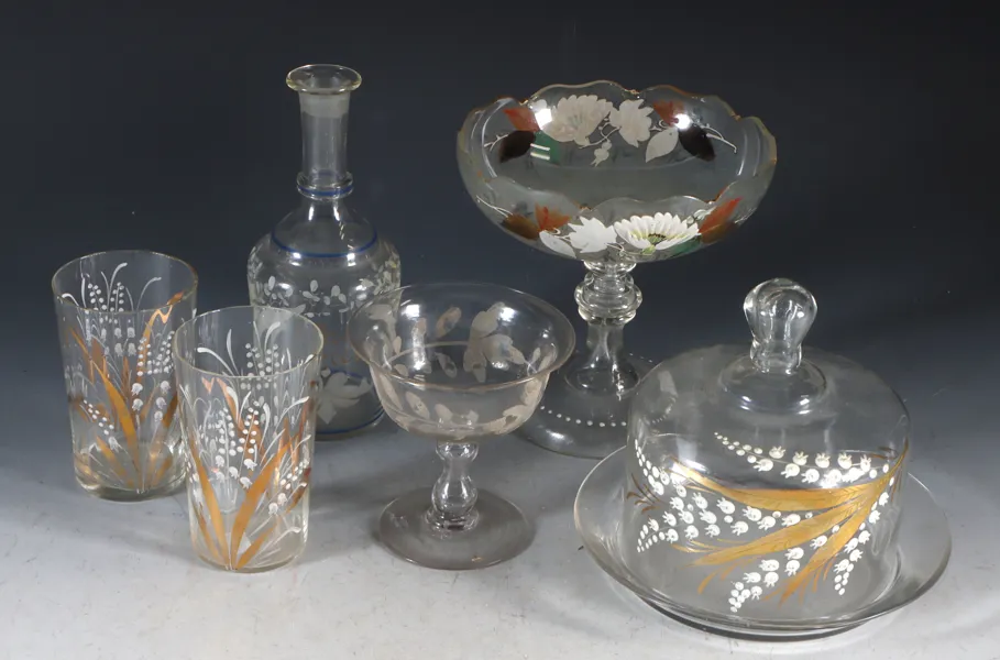 6 div. i glass, tidlig 1900 t.