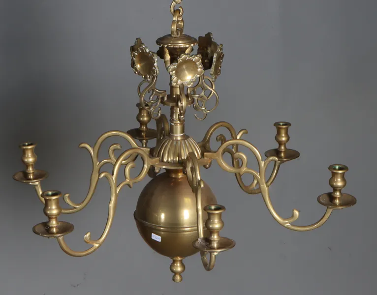 Taklampe i messing, 1900 t.