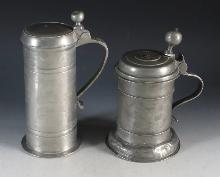 2 kanner i tinn, 1800 t. 