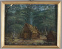 Maleri, monogramert. Hytte