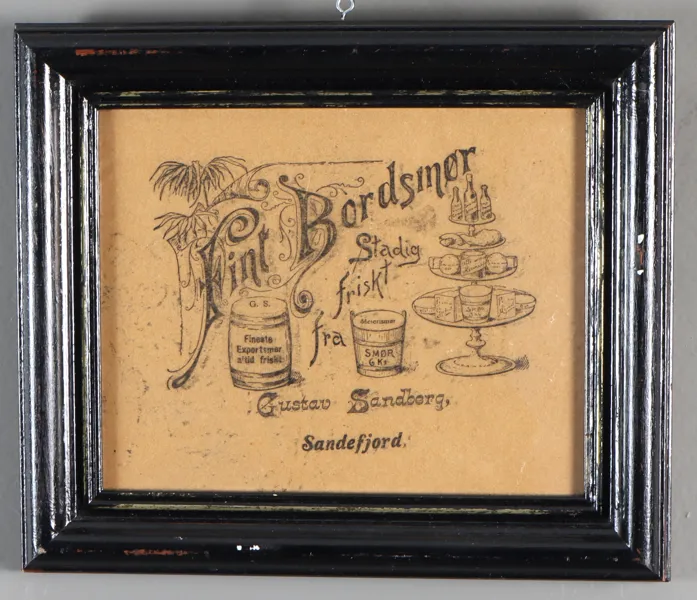 Reklameplakat, Gustav Sandberg.