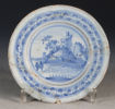 Platte dek. i blått, Delft 1630-50.