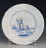 Platte dek. i blått, Delft 1640-60.
