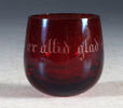 Tumling i glass med tekst, Hadeland 1800 t.