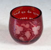 Stor tumling i glass med tekst, Hadeland 1800 t.