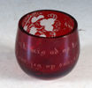 Stor tumling i glass med tekst, Hadeland 1800 t.