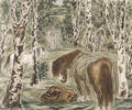 Harald Kihle, hestemarken. Litografi