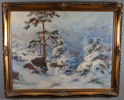 Utydelig signert, vinter. Maleri.